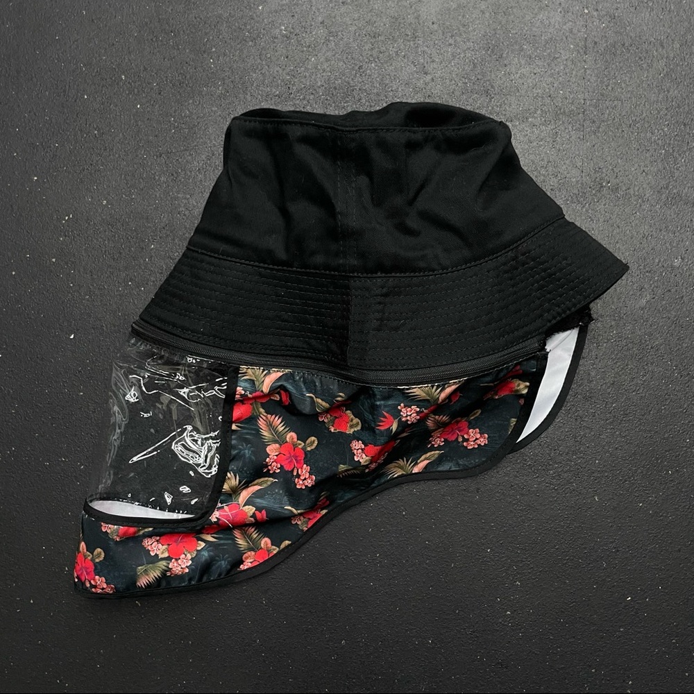 Hawaiian Bucket Hat with removable face shield